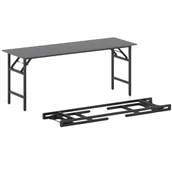 Stoły i stoliki do biura - B2B Partner Stół konferencyjny FAST READY z czarnym stelażem, 1700 x 500 x 750 mm, antracyt 499536 - miniaturka - grafika 1