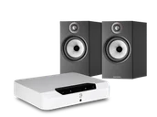 Zestawy stereo - Bluesound POWERNODE EDGE (biały) + 607 S2-biały (czarny) - miniaturka - grafika 1