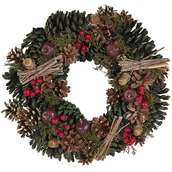 Ozdoby bożonarodzeniowe - Beliani Wieniec świąteczny  35 cm zielony NURMES - miniaturka - grafika 1