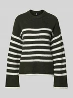 Swetry damskie - Sweter z prążkowanej dzianiny o kroju relaxed fit model ‘LINE’ - miniaturka - grafika 1