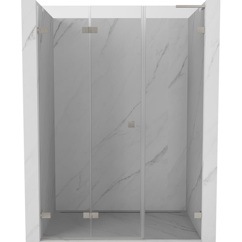 Mexen Lunar-F L drzwi prysznicowe składane lewe 115 cm, transparent, nikiel szczotkowany - 836SL-115-050-97-00-L
