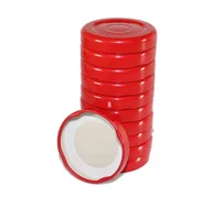 Pojemniki kuchenne - Zakrętki nakrętki wieczka do słoików butelek 10 sztuk fi 43 czerwone - miniaturka - grafika 1