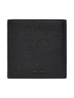 Portfele - Calvin Klein Duży Portfel Męski Saffiano Ew Slim Trifold W Card LV04D1075G Czarny - miniaturka - grafika 1