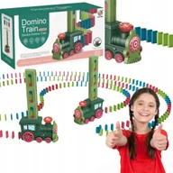 Klocki - KOLEJKA POCIĄG LOKOMOTYWA AUTOMATYCZNA CIUCHCIA UKŁADAJĄCA KLOCKI DOMINO - miniaturka - grafika 1
