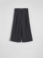 Spodnie damskie - Reserved - Spodnie culotte z zakładkami - ciemnoszary - miniaturka - grafika 1