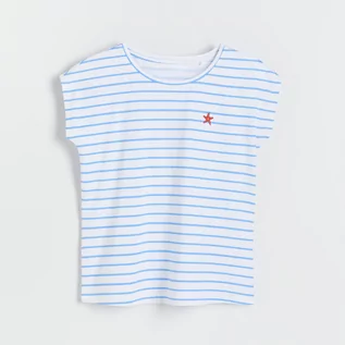 Koszulki i topy damskie - Reserved T-shirt kimono - Niebieski - grafika 1