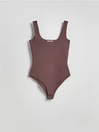 Koszulki i topy damskie - Reserved - Body na ramiączkach - ciemnobrązowy - miniaturka - grafika 1