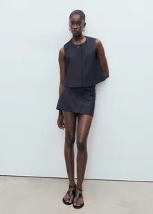 MANGO - Top w prążki o bufiastym kroju granatowy - L - Kobieta - Bluzki damskie MANGO - Top w prążki o bufiastym kroju granatowy - L - Kobieta - Bluzki damskie - miniaturka - grafika 1