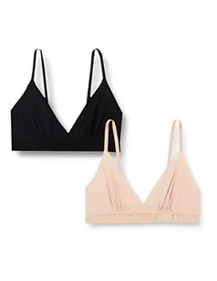 KARL LAGERFELD Kobiety Ultralekki Biustonosz Trójkątny Z Logo Karl (Zestaw 2), Czarny/Beżowy, L - Biustonosze - miniaturka - grafika 1
