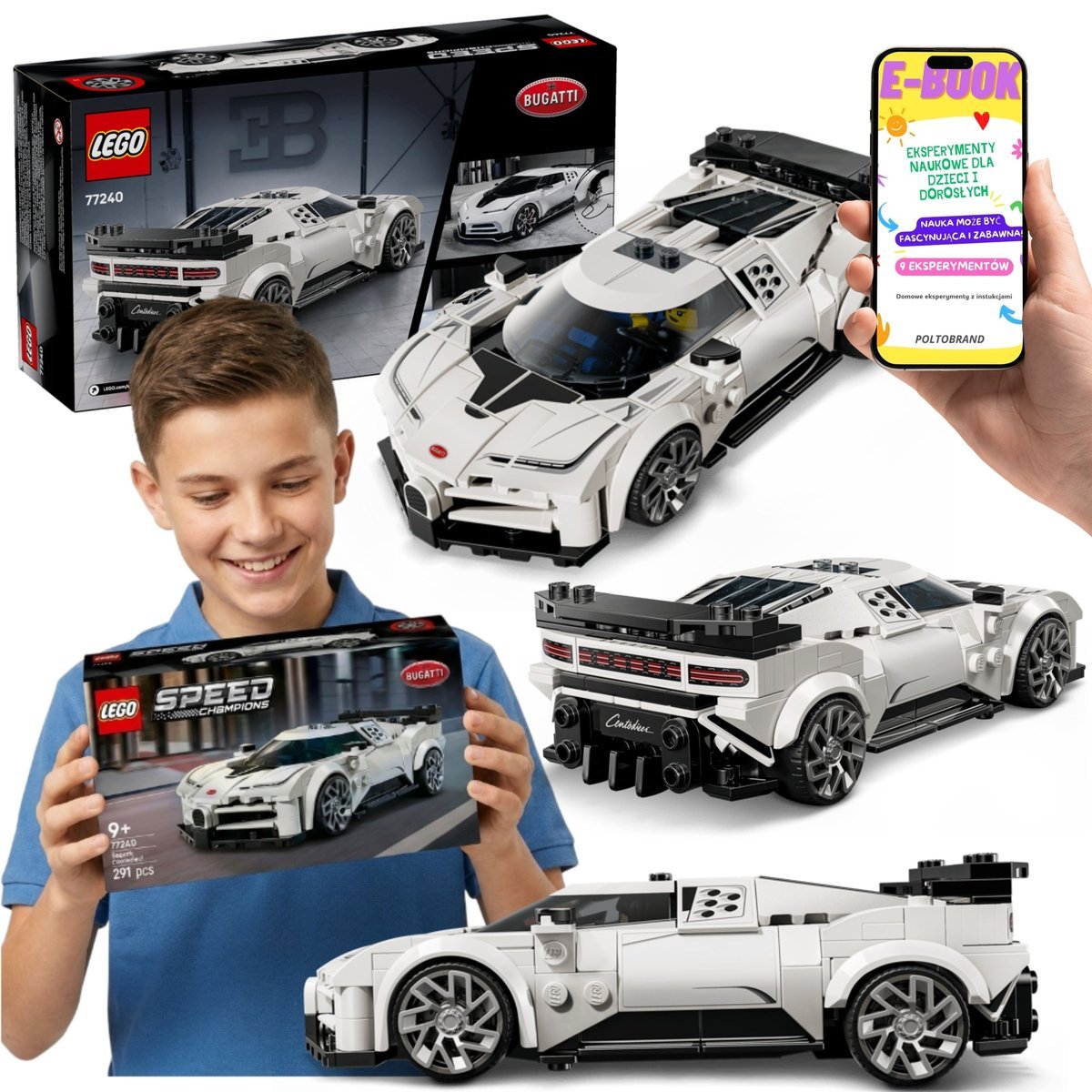 LEGO SPEED CHAMPIONS 77240 Bugatti Centodieci Hipersamochód LEGO + E-BOOK