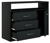 Komody - Komoda Szafka Bodo 1D3So 100 Czarna Szuflady Regał - miniaturka - grafika 1