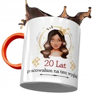 Kubki - Kubek Pomarańczowy na Urodziny 20 20ste 20-ste z Nadrukiem ze Zdjęciem + Opakowanie na prezent (wzór 01) - miniaturka - grafika 1