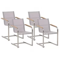 Fotele i krzesła ogrodowe - Lumarko Zestaw 4 Krzeseł Ogrodowych Beżowy Cosoleto - miniaturka - grafika 1