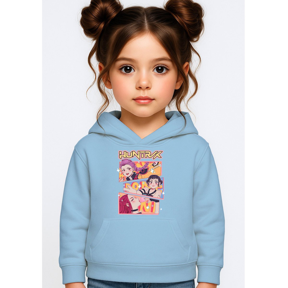 BLUZA DZIECIĘCA KPOP DEMON HUNTERS HUNTRIX 104 Z KAPTUREM BAWEŁNIANA