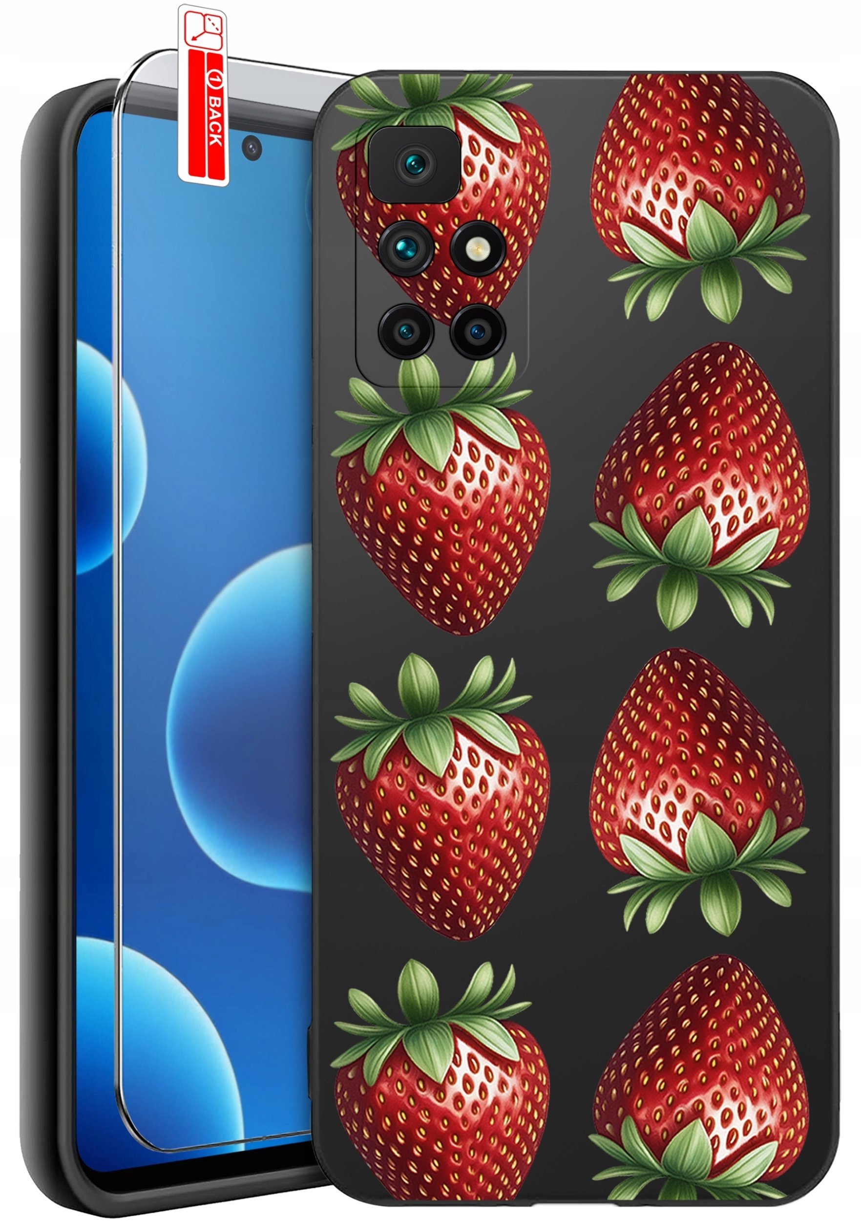 krainaGSM Etui Do Xiaomi Redmi 10 Wzory Silikonowe Matt Case + Szkło 9H