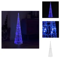 Ozdoby bożonarodzeniowe - vidaXL Stożkowa akrylowa dekoracja świąteczna LED piramida niebieska 120 cm - Oświetlenie świąteczne - miniaturka - grafika 1