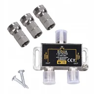 Akcesoria TV-SAT - SPLITTER ANTENOWY 2 WAYS LIBOX + 3x WTYK F 6,8mm - miniaturka - grafika 1