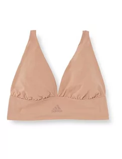 Biustonosze - Adidas Sports Underwea Damski biustonosz Longline Plunge Bra Bustier, brązowy, M - grafika 1