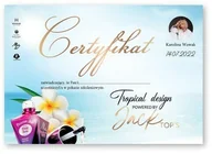 Pozostałe akcesoria kosmetyczne - Certyfikat ze szkolenia online Tropical design powered by Jack Top''s by Karolina Wawak wersja Drukowana - miniaturka - grafika 1
