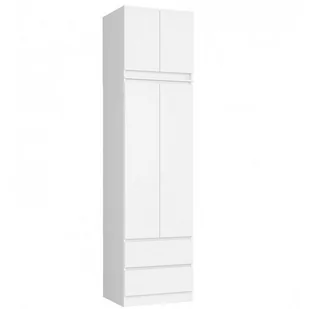 Szafa z nadstawką do sypialni 60 cm STAR - biała - Szafy - miniaturka - grafika 1