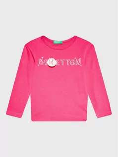 Bluzy dla chłopców - United Colors Of Benetton Bluzka 3ATNG105X Różowy Regular Fit - grafika 1
