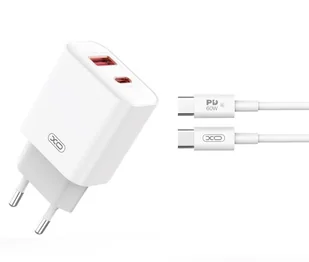 Ładowarka sieciowa XO CE12 - QC 3.0 PD 20W + kabel USB-C - Ładowarki do telefonów - miniaturka - grafika 1