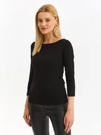 Koszulki i topy damskie - T-shirt damski czarny - SPO6075CA t-shirt długi rękaw - TOP SECRET - Odzieżowy sklep internetowy TOP SECRET - miniaturka - grafika 1
