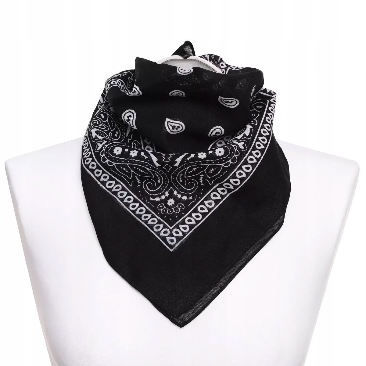 APASZKA CHUSTA DAMSKA BANDAMA NA SZYJĘ ELEGANCKA BANDAMKA MORAJ BLACK