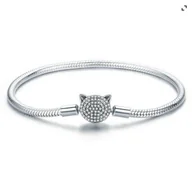 Bransoletki - Bransoletka Modułowa Pandora Srebro 925 Charms Kotek 16 cm - miniaturka - grafika 1