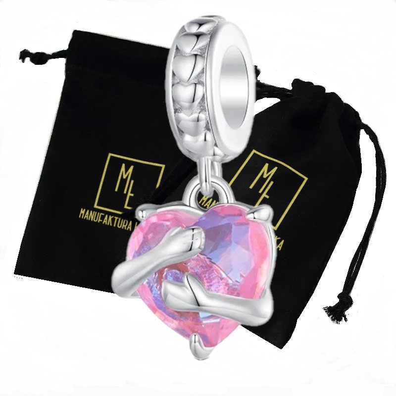 Charms serca zawieszka damska srebro prezent 925 koniczynka manufaktura łącka