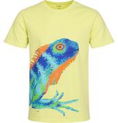Koszulki męskie - Męski t-shirt z krótkim rękawem, z kolorową jaszczurką, żółty - miniaturka - grafika 1