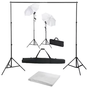 vidaXL Lampa studyjna Fotograficzny zestaw studyjny z tłem lampami i parasolkami 3055086 - Lampy studyjne - miniaturka - grafika 1
