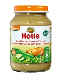 Holle Obiadek ziemniak - groszek - cukinia bez dodatku cukrów bezglutenowy od 6 miesiąca demeter (słoik) 190 g Bio - Dania dla dzieci - miniaturka - grafika 1