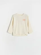 Bluzki dla niemowląt - Reserved - Longsleeve oversize - kremowy - miniaturka - grafika 1
