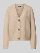 Swetry damskie - Kurtka z dzianiny o luźnym kroju z dekoltem w serek model ‘ZOEY’ - miniaturka - grafika 1