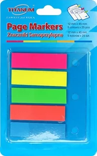 Titanum Znaczniki samoprzylepne fluo 5 kolorów - Przybory szkolne - miniaturka - grafika 1