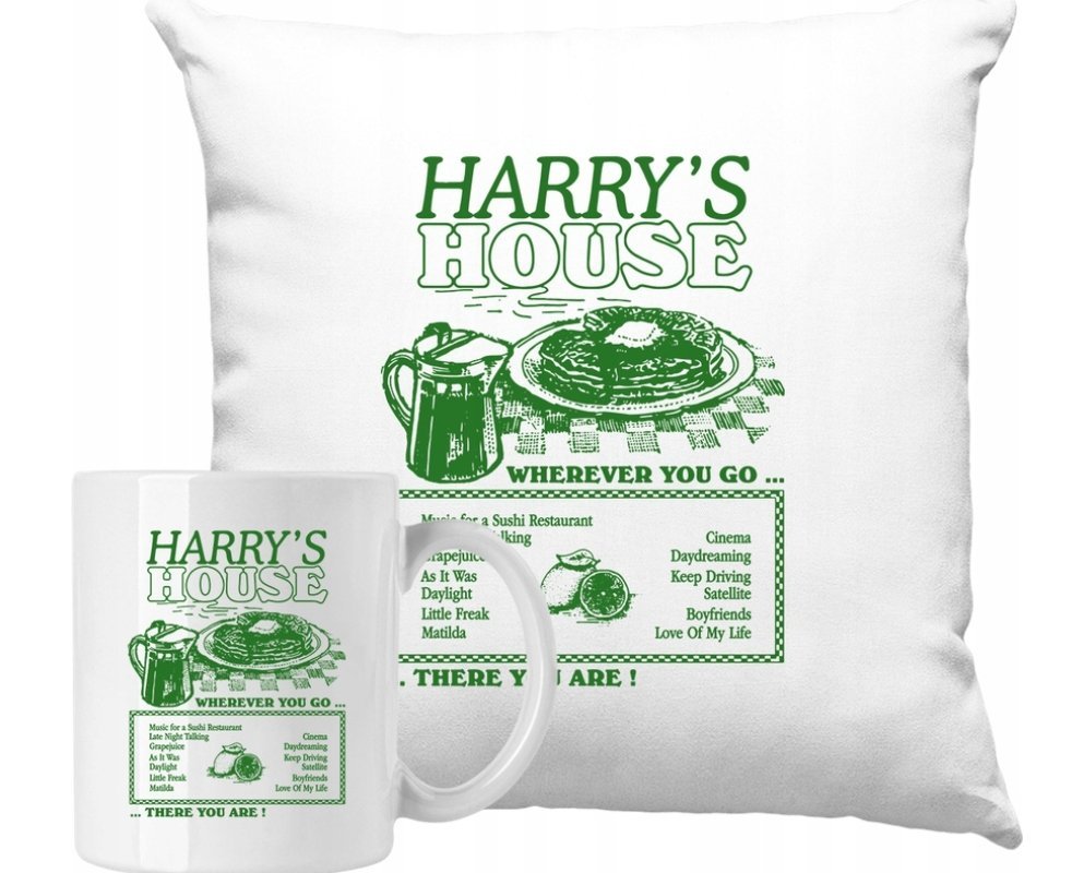 ZESTAW PODUSZKA + KUBEK Harry Styles House Pomysł Na Prezent +IMIĘ