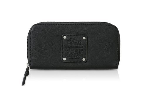 s.Oliver (Bags) damskie portmonetki, 19 x 10 x 2 cm, czarny - czarny (czarny 999) - 19x10x2 cm (B x H x T)