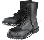 Botki męskie - glany BRANDIT - PHANTOM (14 dziurek - CZARNE)-46 - miniaturka - grafika 1