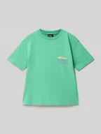 Koszulki dla chłopców - T-shirt z nadrukiem z logo - miniaturka - grafika 1