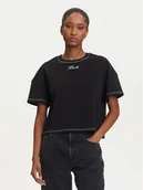 Koszulki i topy damskie - KARL LAGERFELD T-Shirt A3W17019 Czarny Boxy Fit - miniaturka - grafika 1