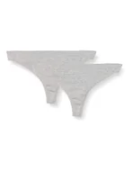 Majtki damskie - PIECES Damskie stringi G, jasnoszary melanż/szczegóły: opakowanie 2 szt, L/XL - miniaturka - grafika 1