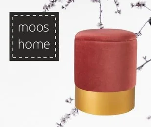 Pufa welurowa VELVET przydymiony róż / rozm. L (Kolor pudrowy róż) - Pufy i podnóżki - miniaturka - grafika 2