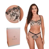 Biustonosze - Biustonosz z haftem Semi-Soft Mercy 1222 półusztywniany beżowy 75I - miniaturka - grafika 1