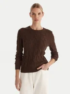 Swetry damskie - Tommy Hilfiger Sweter WW0WW43586 Brązowy Regular Fit - miniaturka - grafika 1