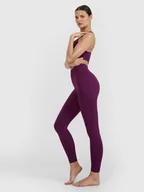 Legginsy - Damskie legginsy do jogi bezszwowe 4F 4FWSS25TFTIF347 - fioletowe - miniaturka - grafika 1