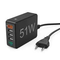 Ładowarki do telefonów - Hama 5x USB PD QC3.0 czarny | - miniaturka - grafika 1