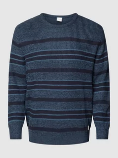 Swetry męskie - Sweter PLUS SIZE z dzianiny ze wzorem w paski model ‘COONO’ - grafika 1
