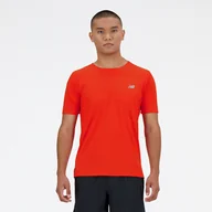 Koszulki męskie - Koszulka męska New Balance MT41281NEF  czerwona - miniaturka - grafika 1