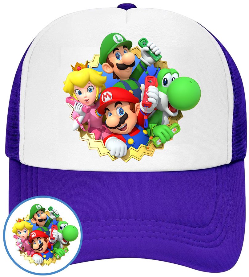 CZAPKA Z DASZKIEM SUPER MARIO BROS DLA DZIECI LATO NIEBIESKA BEJSBOLÓWKA